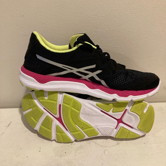 ASICS T583N.9920 33-FA Women's Sz 10 Onyx/Hot Pink Mesh/Synthetic Running Shoes - Picture 6 of 9